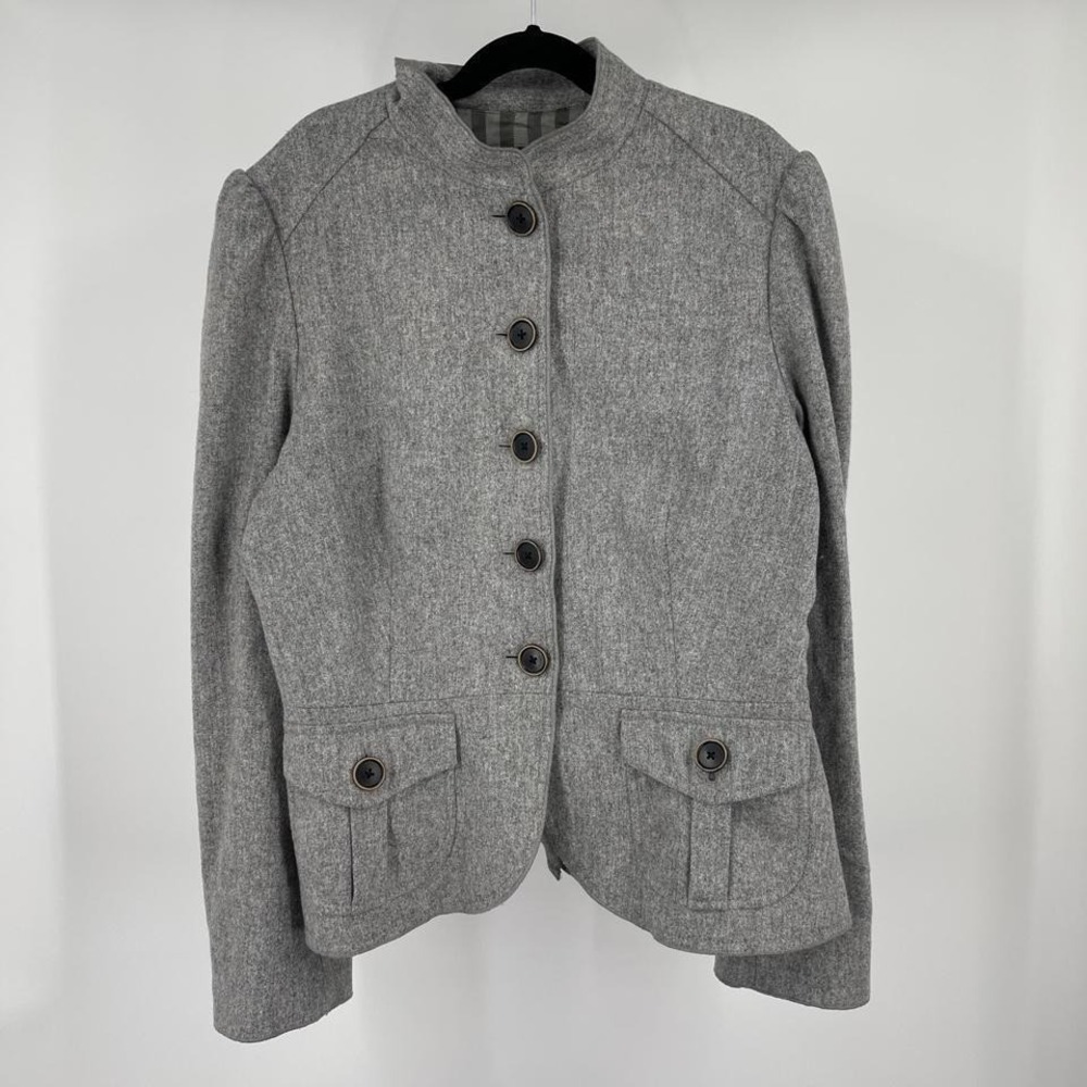 Banana Republic Wool Blend Military Blazer 8 Medium Smart Quiet Luxury Office